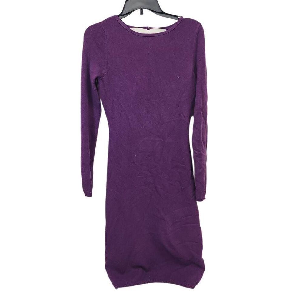 Moda International Size Large Silk Cashmere Blend Long Sleeve Sweater Dress low